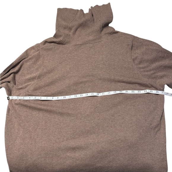 JEANNE PIERRE Brown Cowl Neck Cotton Sweater Oversized Knit -3X - Picture 4 of 5